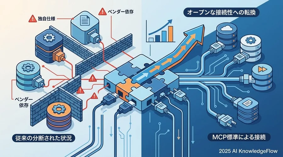 業界概況とMCPの市場インパクト：クローズドからオープンな接続性への転換 - Section Image