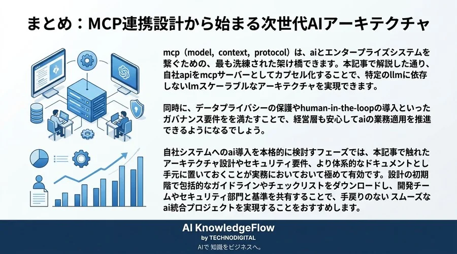 MCP連携設計の実践アプローチ：自社APIとLLMを統合するエンタープライズ標準アーキテクチャ - Conclusion Image