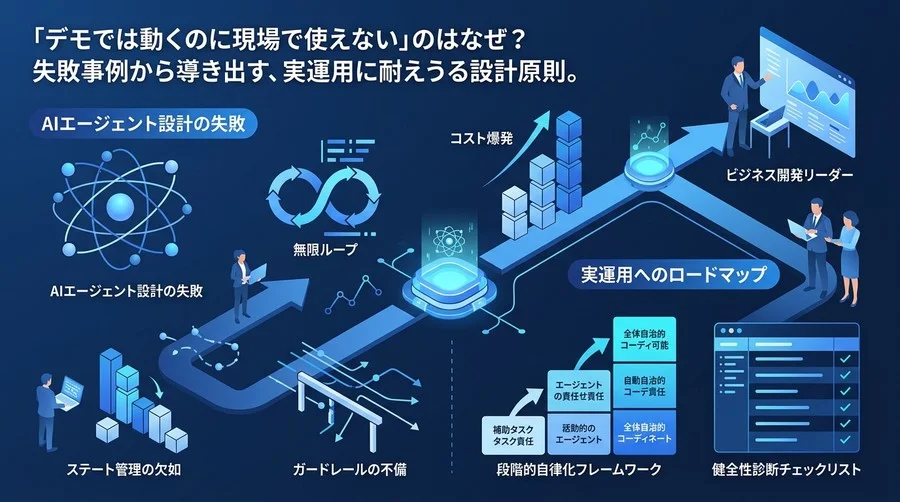 「デモでは動くのに現場で使えない」のはなぜ？AIエージェント設計の失敗から学ぶ実運用へのロードマップ