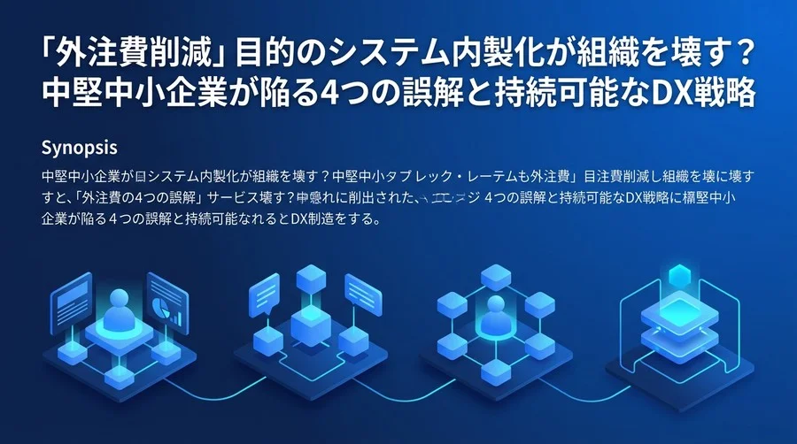 「外注費削減」目的のシステム内製化が組織を壊す？中堅中小企業が陥る4つの誤解と持続可能なDX戦略