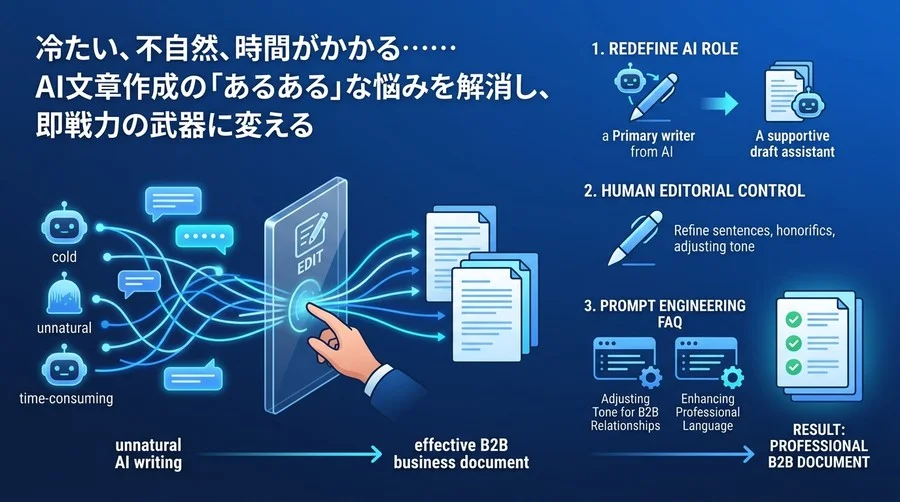 AI文章作成の「不自然さ」を解消！B2B実務で使えるプロンプト実践ガイド