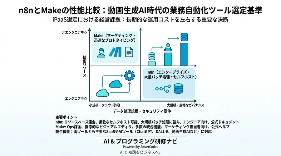 n8nとMakeの性能比較：動画生成AI時代の業務自動化ツール選定基準 - Conclusion Image
